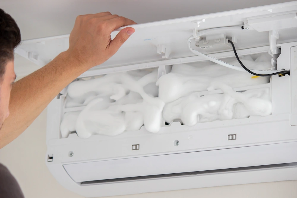 deep ac cleaning treatment with cleansing foam